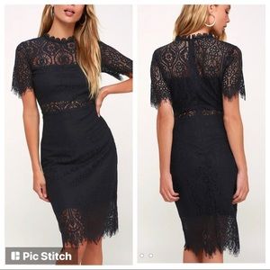 Lulus Remarkable Lace Navy Dress